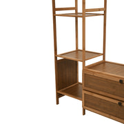 Heavy Duty Wooden Hanging Clothes Garment Rail Corner Open Wardrobe Storage Rack