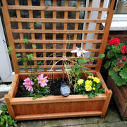 Outdoor Tall Wooden Garden Planter with Trellis Climbing Frame Raised Bed Decor