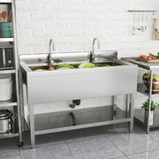 Commercial Sink Kitchen Stainless Steel Single Bowl Catering Hand Wash & Shelf