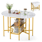 110 x 70 x 76 cm Folding Dining Table with 2 Side Panels