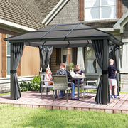 3.6 x 4m Aluminium Hardtop Gazebo Canopy with Polycarbonate Roof & Sidewalls