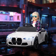 AIYAPLAY 12V BMW M4 Licensed Kids Electric Car w/ Remote, Suspension, White