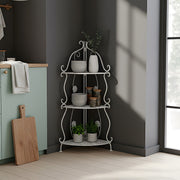 3-Tier Corner Metal Plant Stand Flower Pot Rack Outdoor Indoor Display Shelf