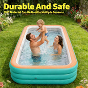 450L Inflatable Paddling Pool Family Kids Garden Outdoor Swimming Pool Summer