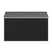 12FT x 10FT Galvanised Garden Tool Storage Shed with Lockable Door, Two Windows