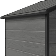 Outdoor Garden Shed 6x4ft Plastic Tool Bike Storage House w/ Lockable Two Doors