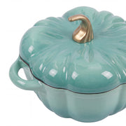 Pumpkin Shaped Enameled Cast Iron Casserole Pot with Lid Halloween Dutch Oven