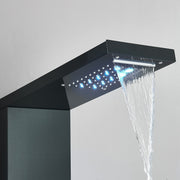 LED Shower Panel Column Tower System Stainless Steel Body Jet Twin Head Rain Set