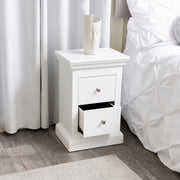 White 2 Drawer Bedside Table storage bedroom furniture side table