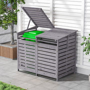 Double Wooden Wheelie Bin Store Outdoor Garden Storage Dustbin Shed