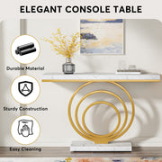 41-Inch Modern Console Table Narrow Gold Entryway Table for Hallway, Entrance