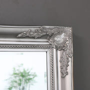 Extra large silver floor wall leaner mirror ornate French chic living room hall