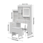 Dressing Table With 5 Drawers LED Mirror Set Makeup Desk Vanity Table Bedroom