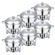 WILPREP 6 Pack Chafer Chafing Dish 5L Set Stainless Steel Bain Marie Food Warmer