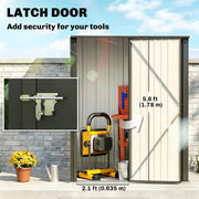 5ft x 3ft Outdoor Storage Shed w/ Lockable Door for Garden, Black