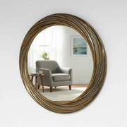 Large Antique Gold Round Swirl Mirror 80cm x 80cm