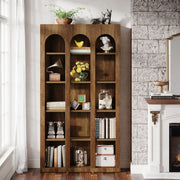 5-Tier Arched Bookshelf, 70.87'' Tall Modern Bookcase Freestanding Shelving Unit