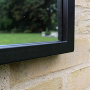 Black Garden Mirror Large Window Metal Rectangular Outdoor Rectangle 100cm