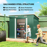 7 x 4ft Outdoor Garden Storage Shed for Garden Green Refurbished