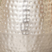 Medium round silver hammered metal planter plant pot decorative botanical vase