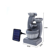 Solar Powered Garden Water Feature Outdoor Water Fountain Cascade with LED Light
