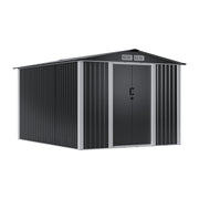 8 x 10ft Garden Shed Metal Apex Roof Outdoor Storage Tool Sheds Lockable Doors