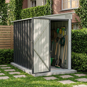 4 x 9ft Lean to Garden Metal Shed Ventilated Tool Storage House Waterproof Sheds