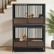 Movable Metal Tube Cat Cage Stackable Crate Kennel Indoor for Cat Boarding Shops