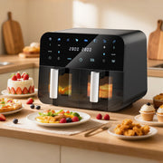 Air Fryer 9L Dual Basket 8 Program for Oil Free & Low Fat Healthy Cooking 2400W