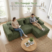 JUMBO CORD MODULAR L SHAPE CORNER SOFA 4 SEATER FURNITURE SETTEE SUITE POUFFE UK