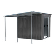 5.5 X 5.5FT Metal Garden Shed Tools Bikes Storage House Shelter with Side Canopy
