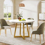 Round Dining Table for 2-4 People, 80CM Modern Kitchen Table for Dining Room