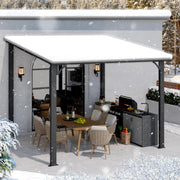 Aluminium Lean to Gazebo Outdoor Metal Harodtop Wall-Mounted Heavy Duty Pergolas
