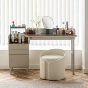 Dressing Table Stool Round Foot Stool Ottoman Bedroom Vanity Makeup Desk Chair