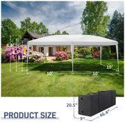 3m x 6m Pop Up Gazebo Party Tent Canopy Marquee with Storage Bag White