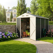 Garden Shed Metal Apex Roof Outdoor Storage House With Ventilation & Padlock