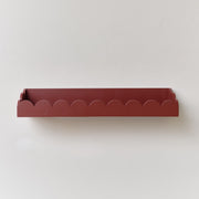 Oxblood Dark Red Scalloped Wall Storage Shelf - 61cm wall storage shelving decor
