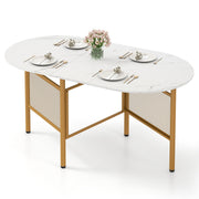 150 CM Modern Folding Writing Dining Table for 6-8 People - White