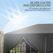 3x6m Garden Pop Up Gazebo Canopy Tent Marquee w/ Carry Bag, Black