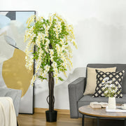 Artificial Plant White Wisteria Tree in Pot Plant for Decor, 160cm