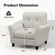 Tufted Upholstered Living Room Chair Reading Armchair-Beige