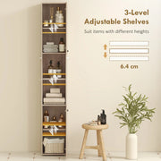 Bathroom Cabinet Cupboard Tall Free Standing Tallboy Storage Furniture OAK