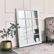 Large Matte White Window Mirror 130cm x 95cm country rustic boho farmhouse