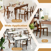Sherpa Dining Chairs Set of 2 Modern Dining Chair w/Padded Seat-Walnut