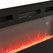 70inch Black TV Stand Cabinet Electric Fireplace Unit 12 LED Colour Fire Flame