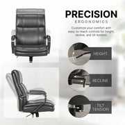 True Innovations Mid Back Manager Office Chair Grey Memory Foam PU Leather