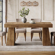 140cm Rectangular Dining Table Farmhouse Wooden Kitchen Table for 4-6 Person