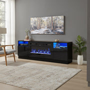 70'' TV Stand 36'' Electric Fireplace Storage Cabinet Media Flame Surround Unit