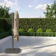 Seasons Sentry 10ft (3m) Square 2-Tier LED Solar Cantilever Umbrella with Base