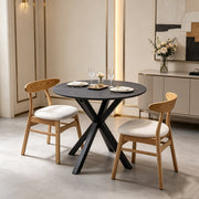 80cm Round Dining Table Set with 2 Dining Chairs Modern Kitchen Table and Chairs